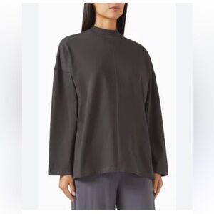 LYRA MODEST Relaxed T-shirt in Cotton gray Long Sleeve Shirt size S oversized